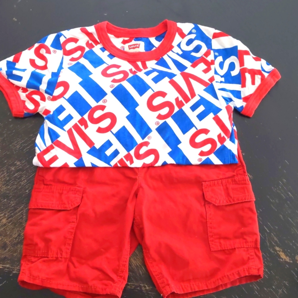 Levi's Outfit (Size 7 T-shirt, 6-7 shorts)